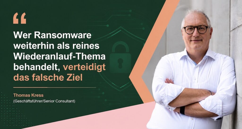 Thomas Kress von der Deutschen Cyberkom erklärt Ransomware-Erpressbarkeit im Interview